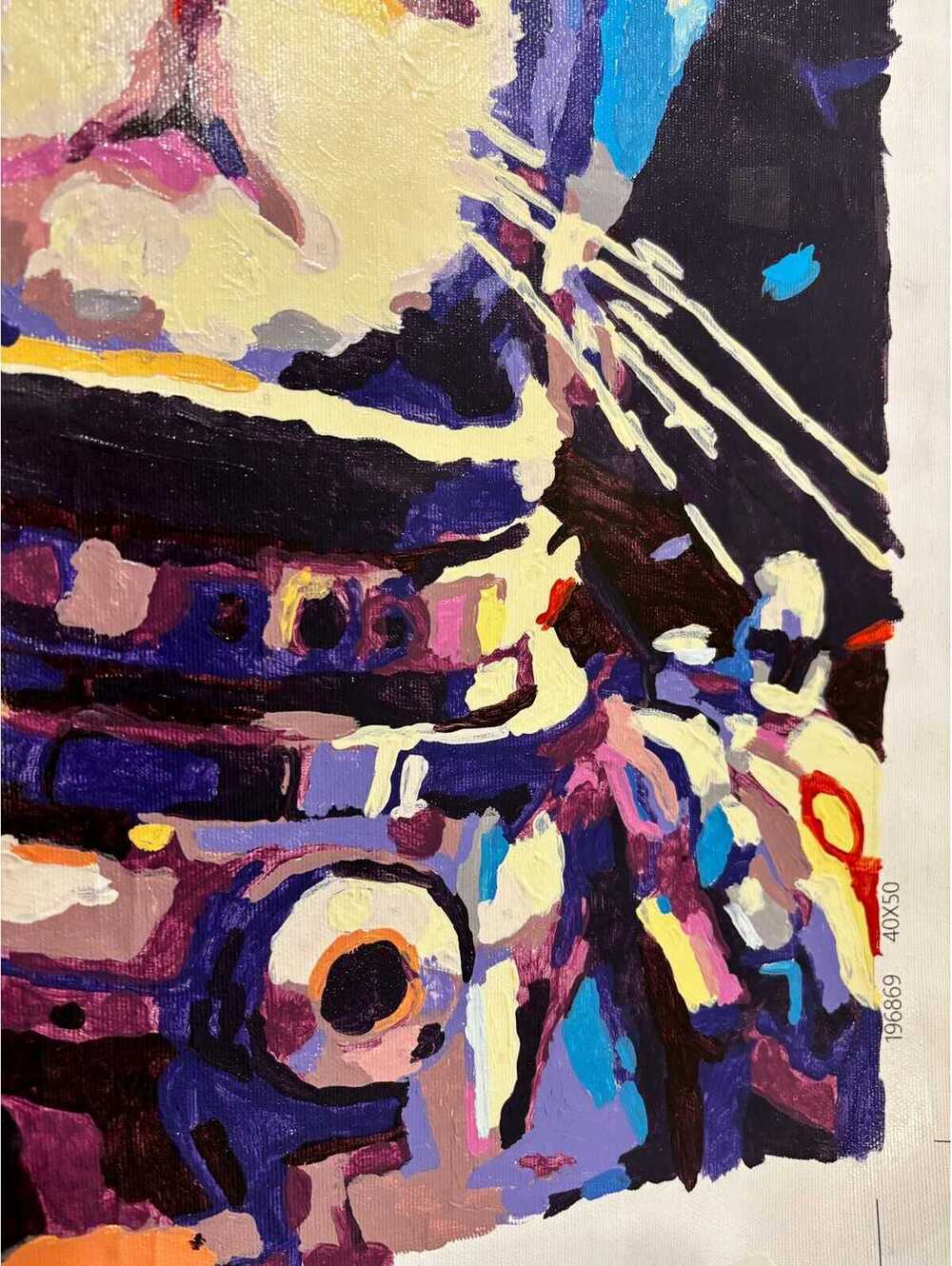 AstroCat completed paint by numbers colorful wall decor - Picture 4 of 6